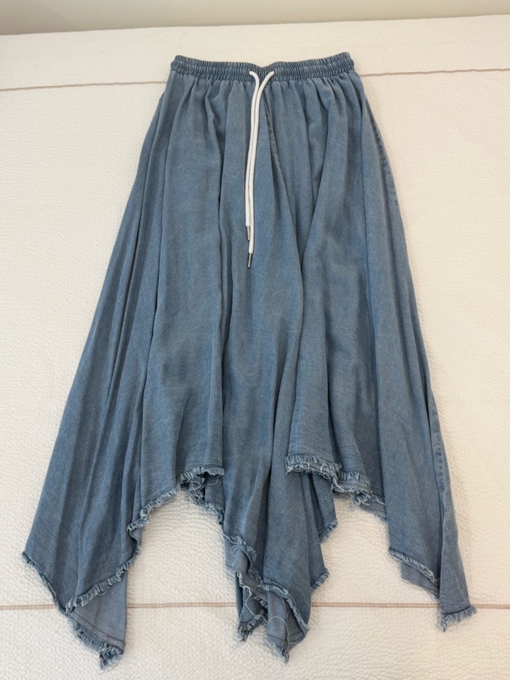 Handkerchief Hem Asymmetrical Skirt - Blue